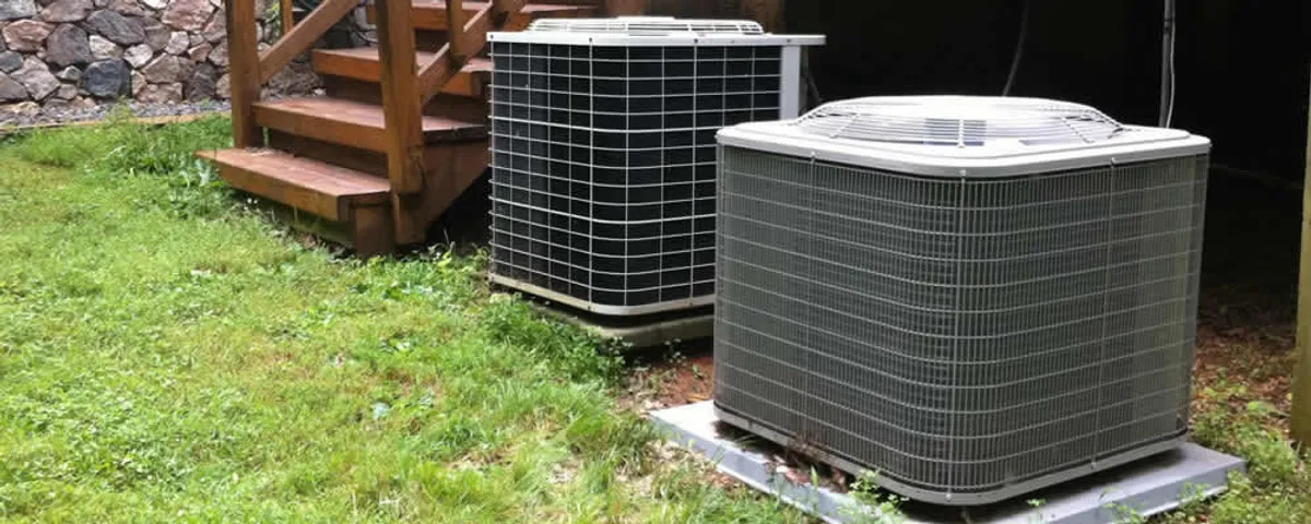 Heat pump installation and service units outside a home in Lafayette, LA